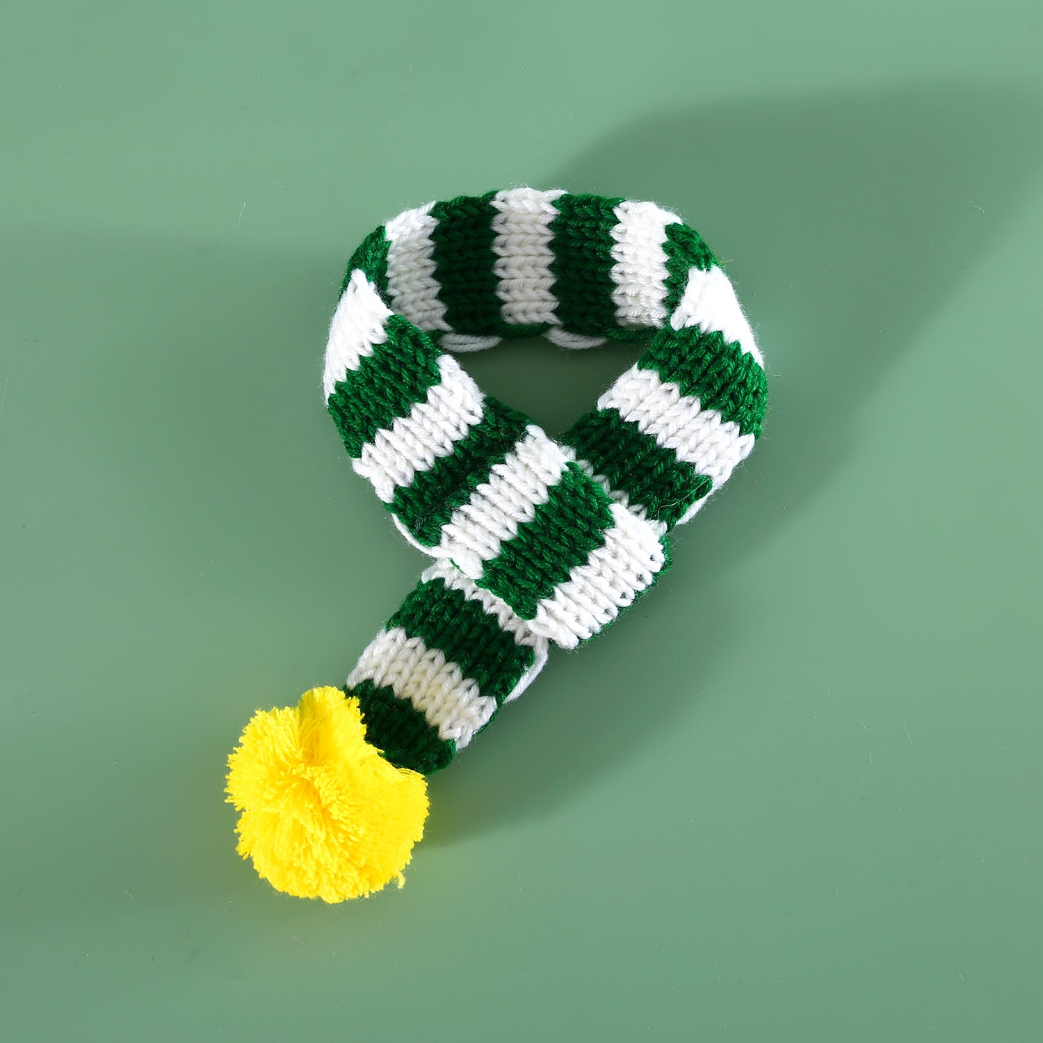 Knitted Striped Pet Christmas Scarf
